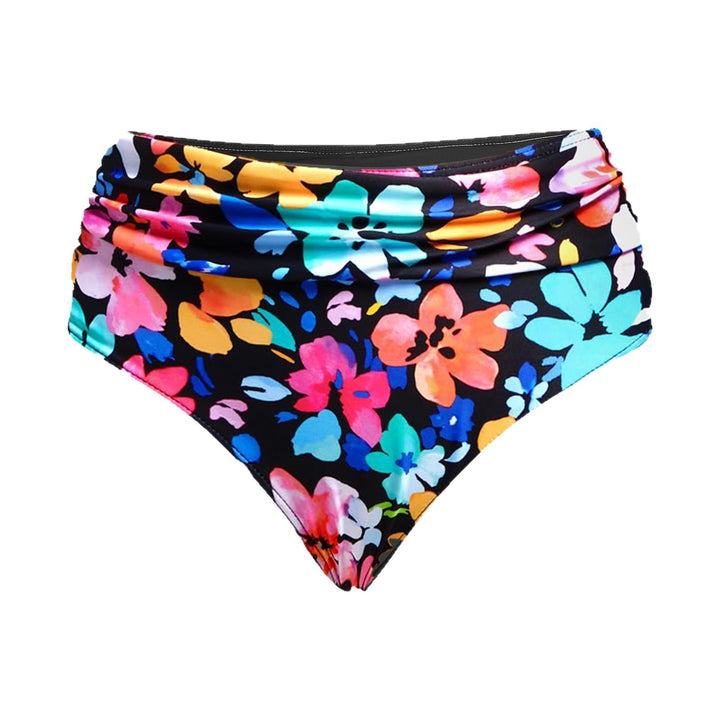 Damen Hochtaillierte Bikinihose mit eleganter Raffung Drune