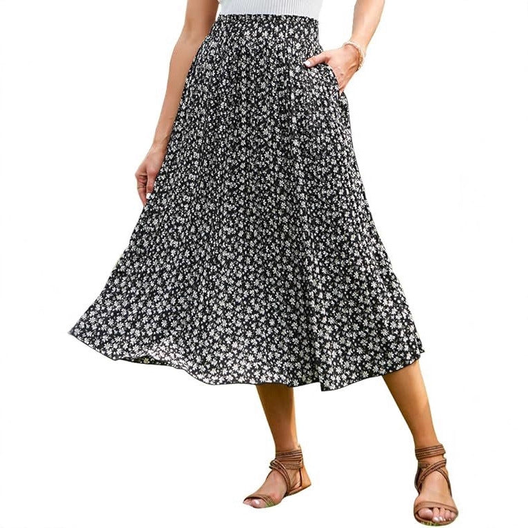 Damen Maxirock mit modischem Animal Print Drune