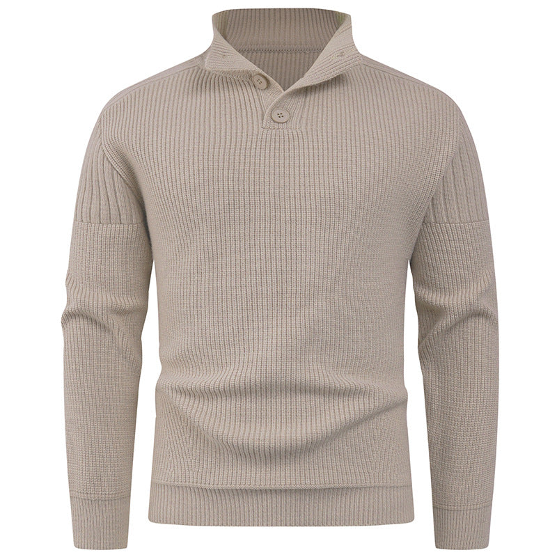 Herren innovativer Halbreißverschluss Pullover mit Rippstruktur Drune