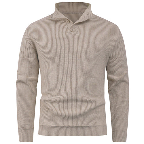 Herren innovativer Halbreißverschluss Pullover mit Rippstruktur Drune