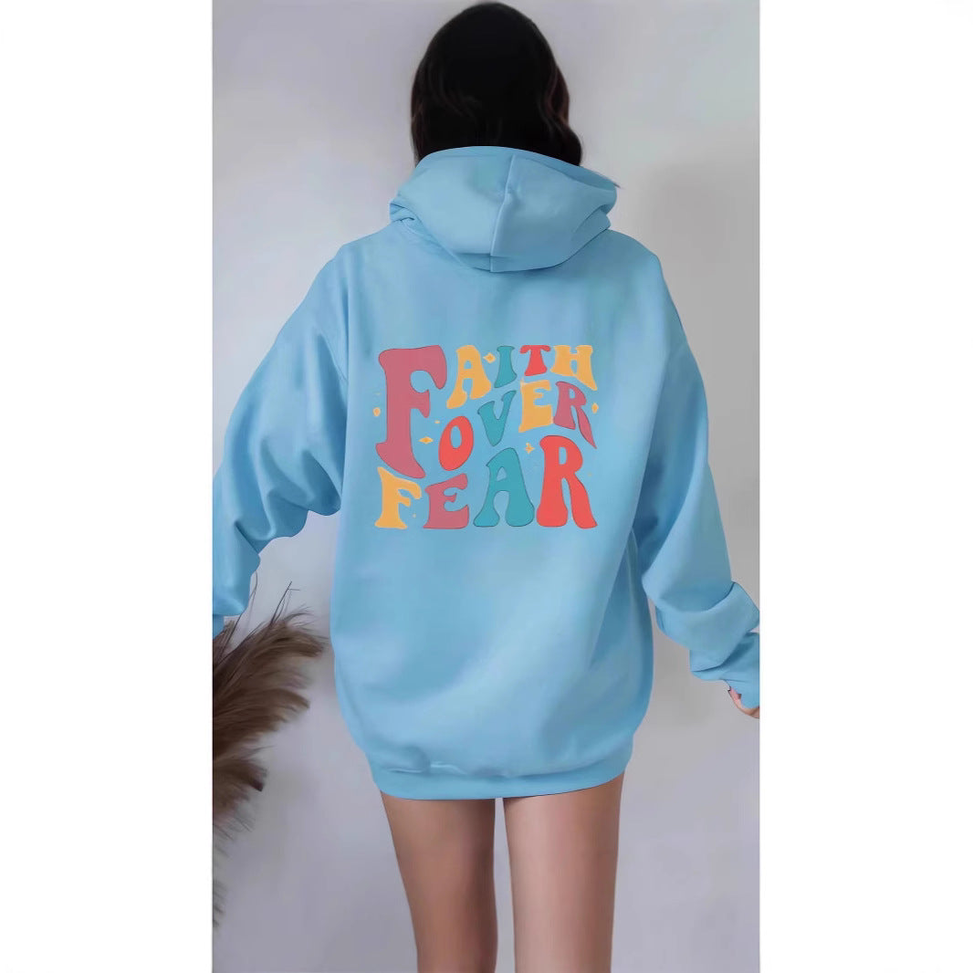 Damen Kapuzenpullover mit motivierenden Grafikdetails Drune