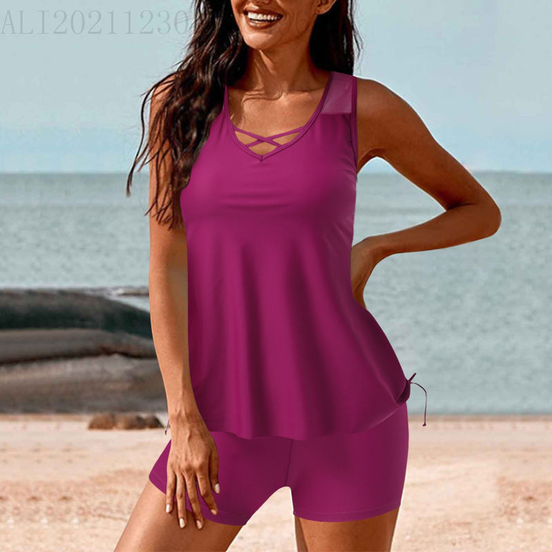 Damen Sportlicher Tankini mit Shorts Drune