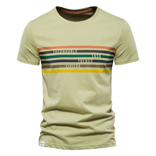 Herren T-Shirt mit modernem Streifendruck und weichem Stoffmaterial Drune