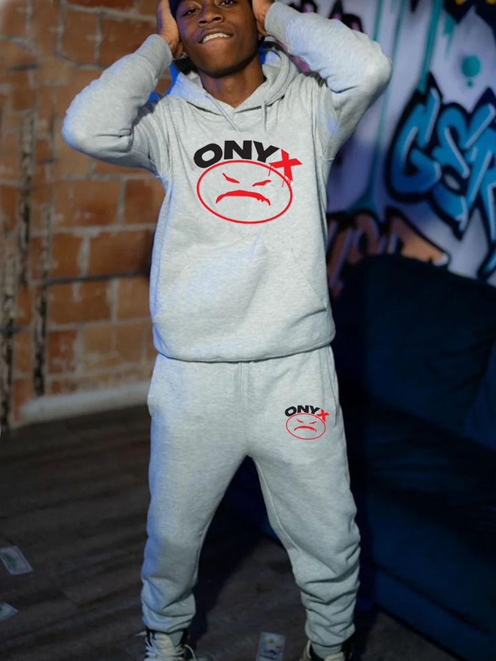 Herren Hoodie- und Jogginghose-Set mit markantem Grafikdesign Drune
