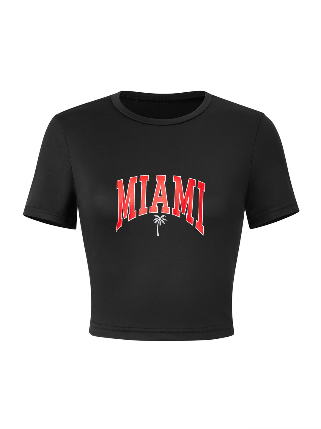 Damen Crop-T-Shirt mit kreativem Skelettdesign und inspirierendem Schriftzug Drune