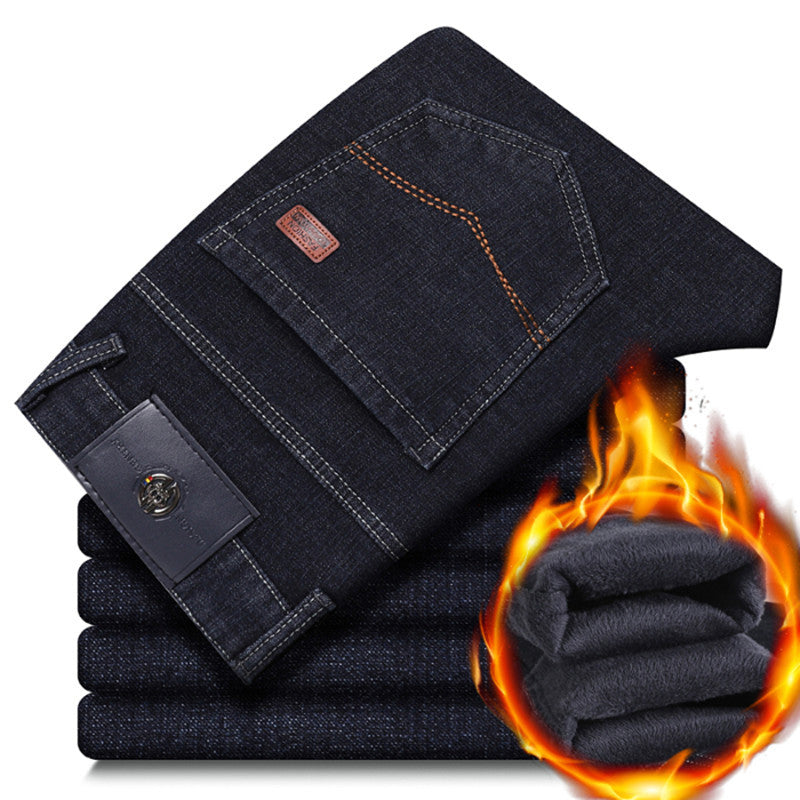 Herren warme gefütterte Jeanshose mit klassischem Schnitt Drune