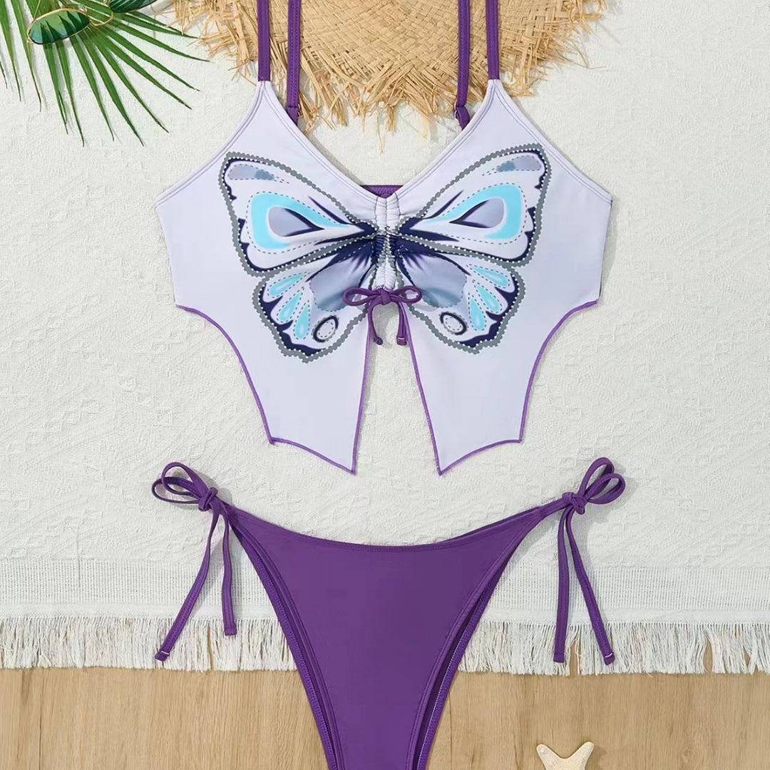 Damen Bikiniset mit verspieltem Schmetterlingsdesign Drune