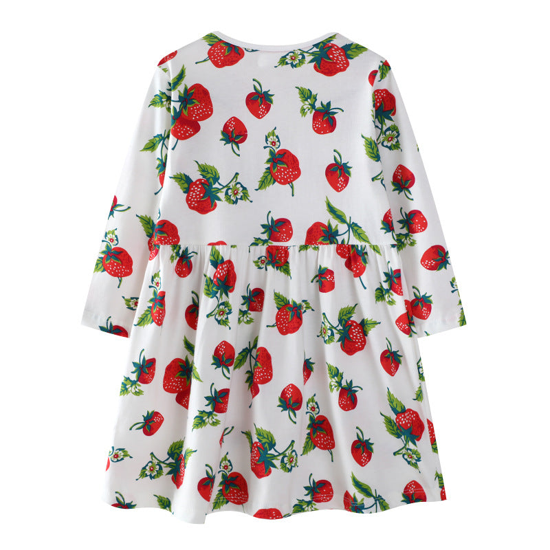 Mädchen Freizeitkleid mit Erdbeer-Muster Drune