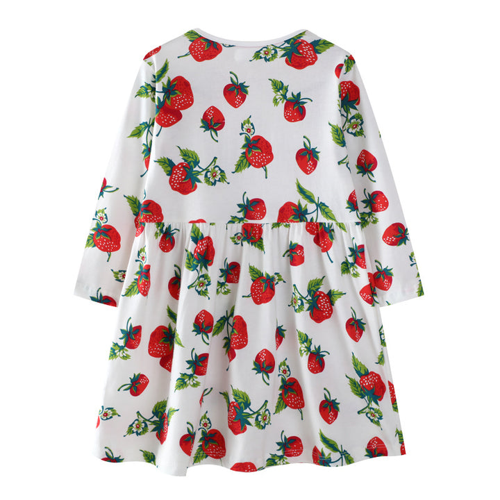 Mädchen Freizeitkleid mit Erdbeer-Muster Drune