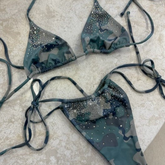 Damen Triangel-Bikini mit schimmernden Details Drune