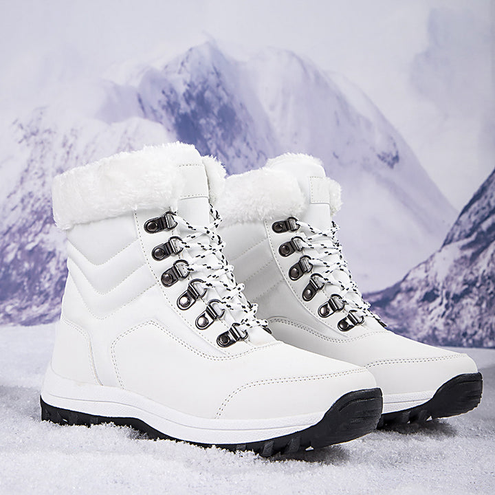 Damen Winterstiefel mit weichem Kunstfellkragen und rutschfester Laufsohle Drune