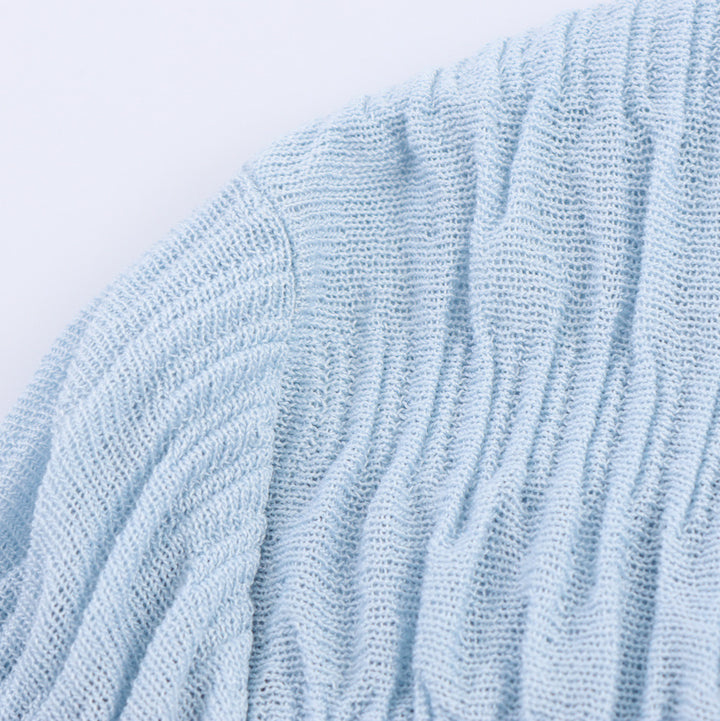 Damen Strickjacke mit voluminösen Ärmeln und elegantem Rüschensaum Drune
