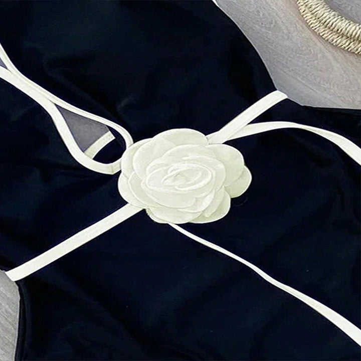 Damen Einteiler Badeanzug mit stilvollem Knoten-Detail Drune