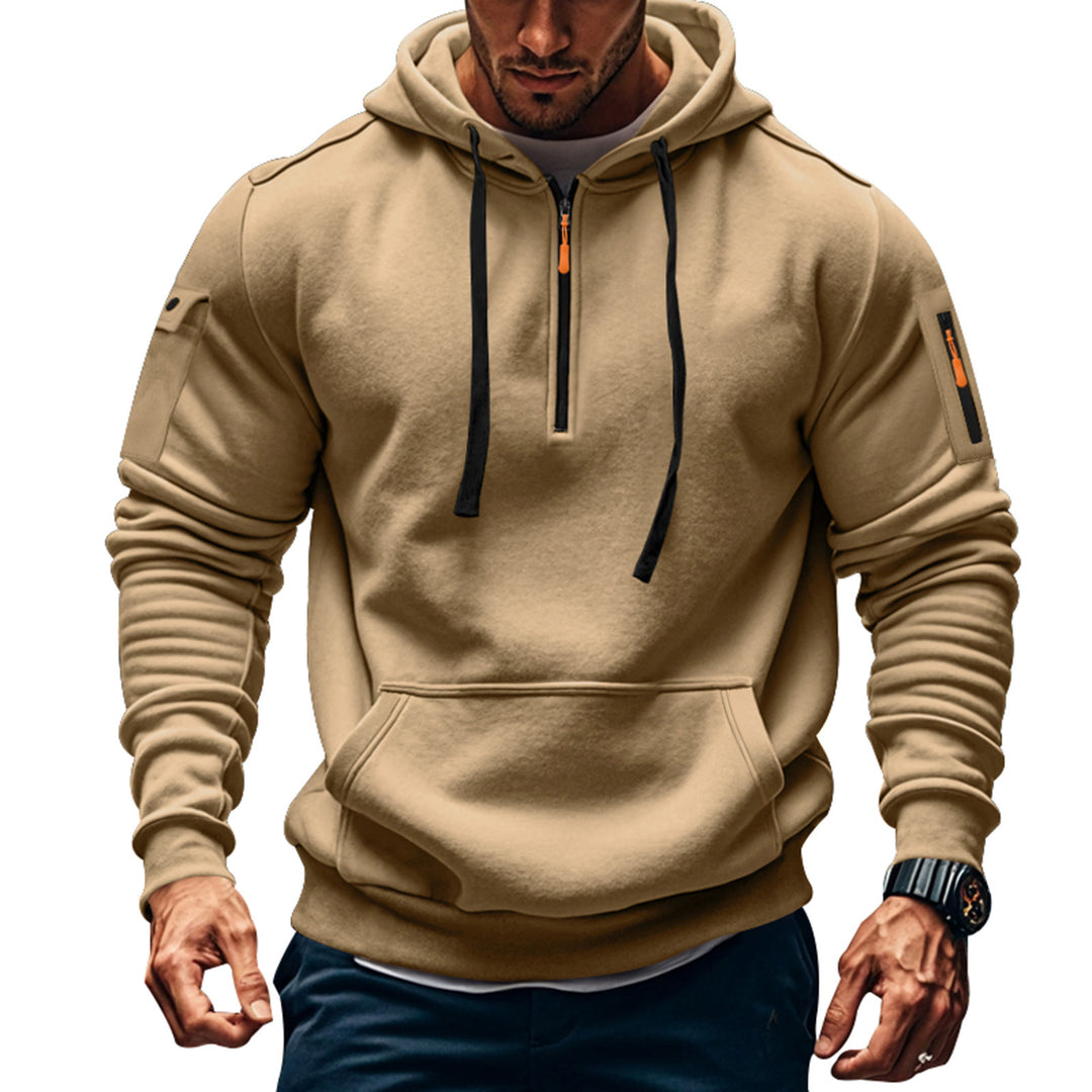 Herren Funktions-Hoodie mit halbem Reißverschluss und praktischen Taschen Drune
