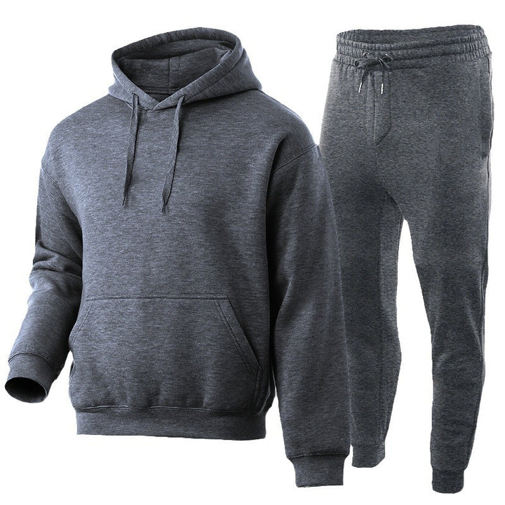 Unisex Premium-Sweatset mit doppelt vernähtem Hoodie, Kängurutasche und ergonomischer Tapered-Jogginghose Drune