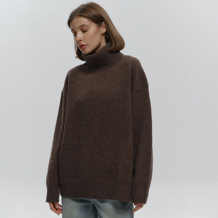 Damen Strickpullover mit hohem Kragen und lässigem Schnitt Drune