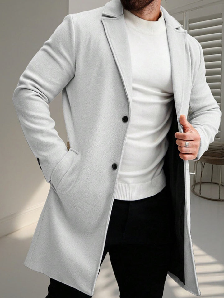 Herren eleganter Wollmantel mit schmaler Silhouette Drune