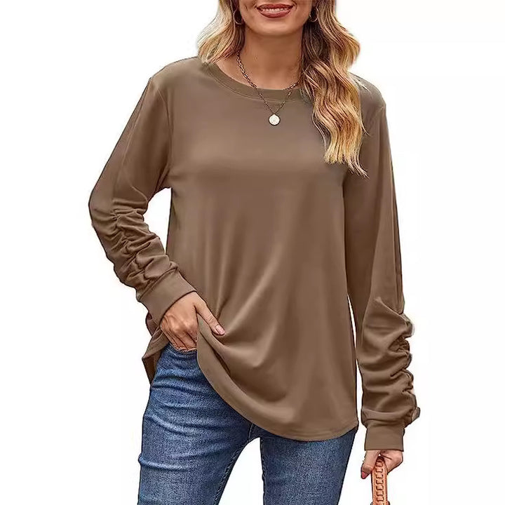 Damen lässiges Langarmshirt aus weichem Baumwollmix Drune
