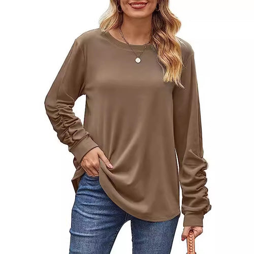 Damen lässiges Langarmshirt aus weichem Baumwollmix Drune