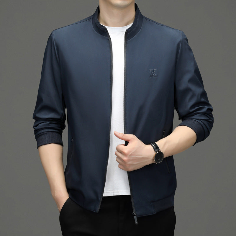 Herren leichte Sportjacke mit elastischem Kragen und seitlichen Taschen Drune