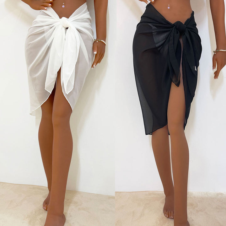 Damen eleganter beachy Sarong mit Binde-Detail Drune