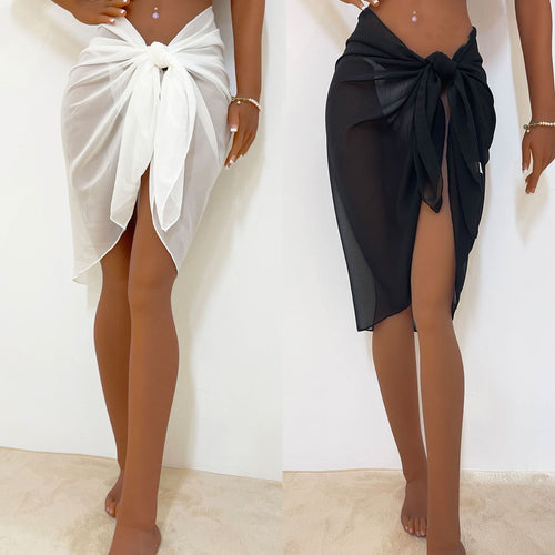 Damen eleganter beachy Sarong mit Binde-Detail Drune