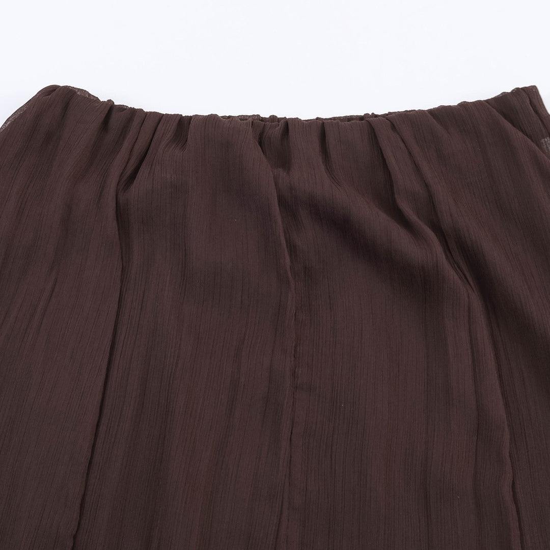 Damen Eleganter, fließender Maxirock mit Volants Drune