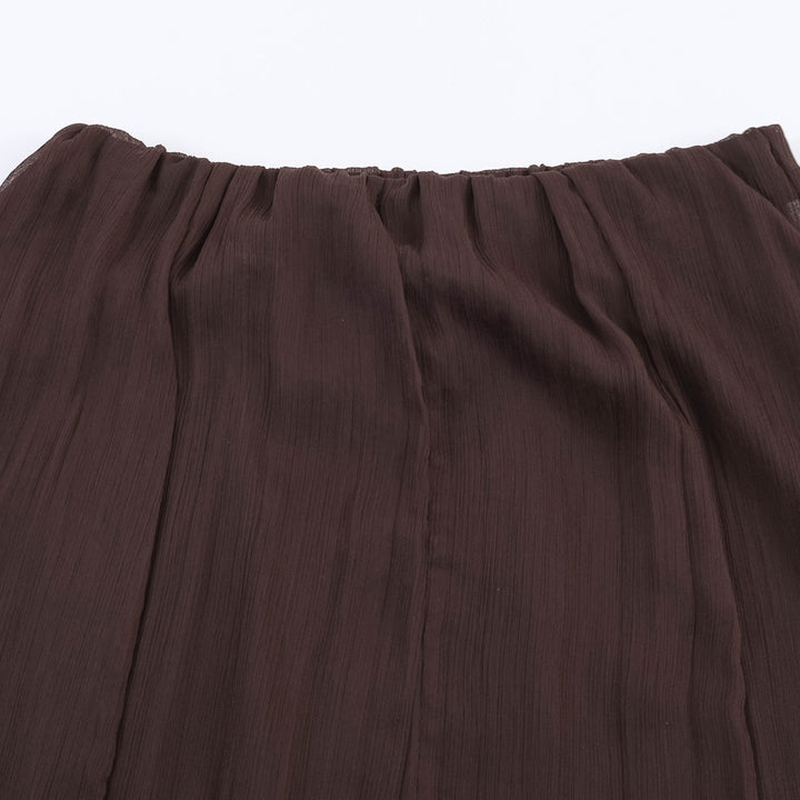Damen Eleganter, fließender Maxirock mit Volants Drune