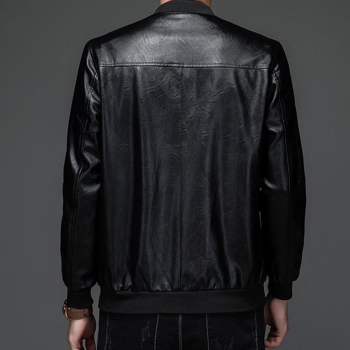 Herren Kunstleder Steppjacke mit elastischen Bündchen und modernem Schnitt Drune