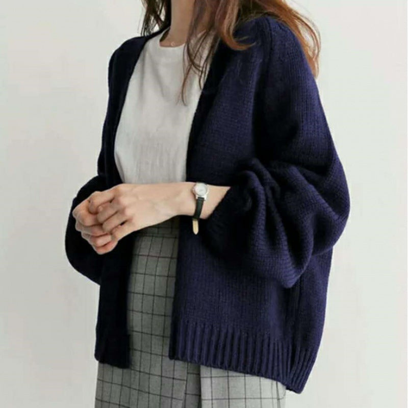 Damen Strickjacke mit weiten Ärmeln und offenem Schnitt Drune