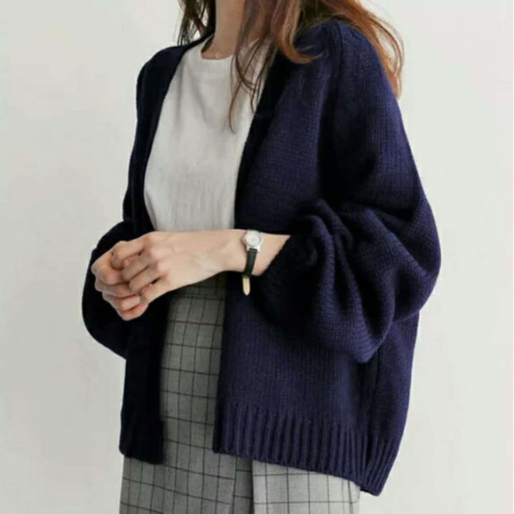Damen Strickjacke mit weiten Ärmeln und offenem Schnitt Drune
