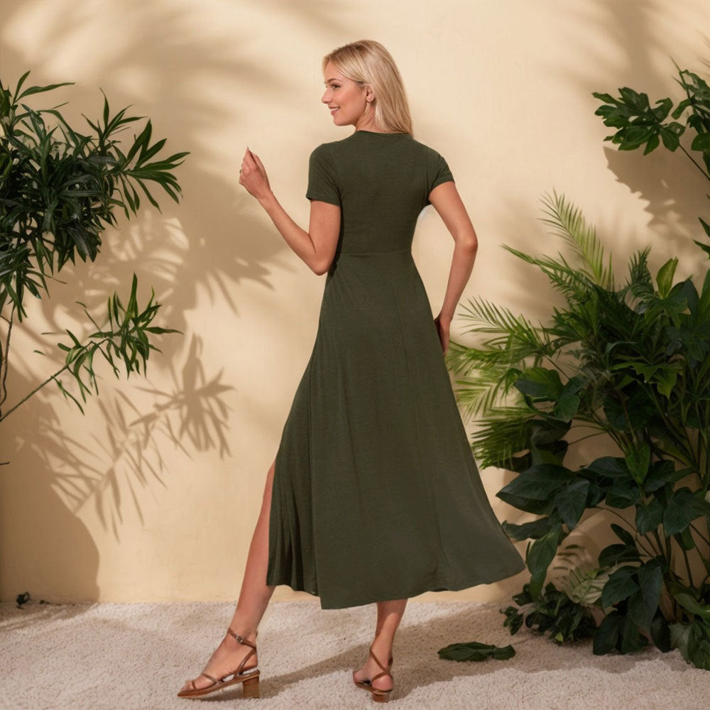 Drune | Kurzarm Midi Freizeitkleid