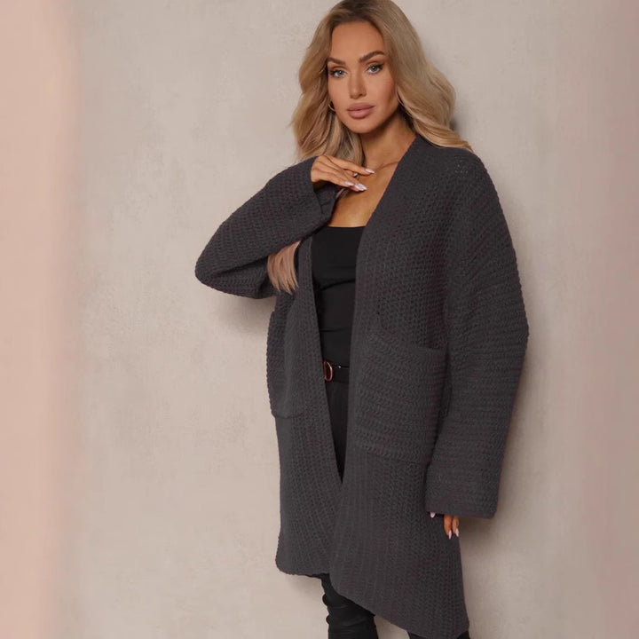 Damen Grobstrickjacke mit lässigem Schnitt und praktischen Taschen Drune