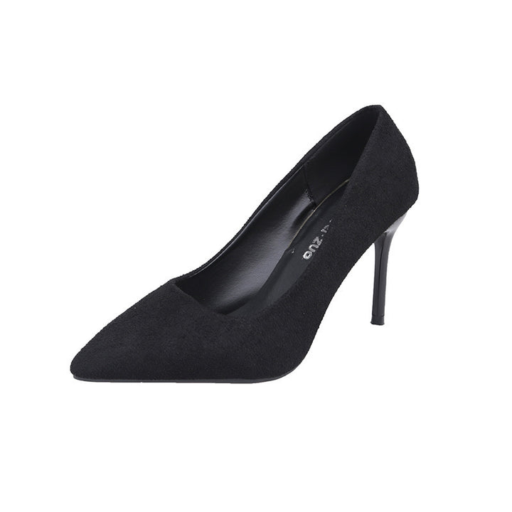 Damen nan spitze Veloursleder-Optik Pumps mit gepolstertem Fußbett und schlankem Stilettoabsatz Drune