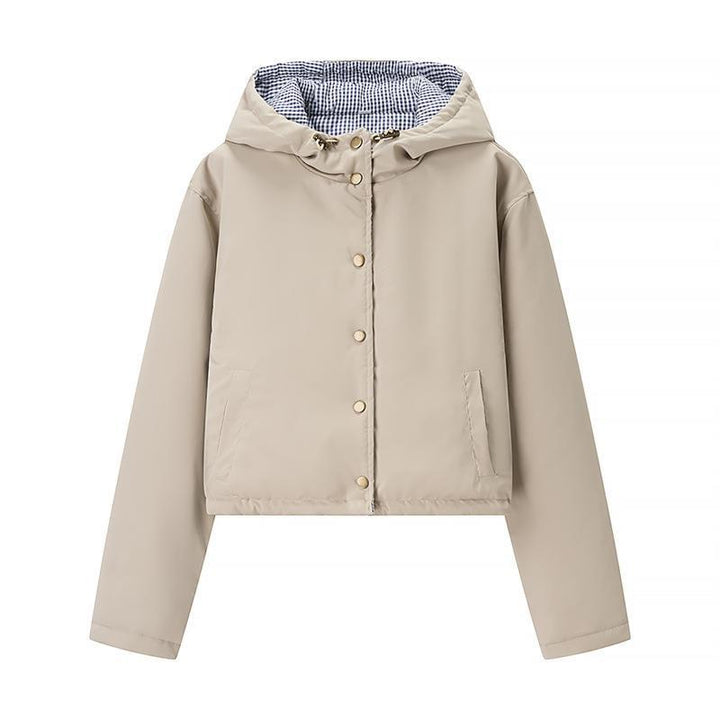 Damen modische Übergangsjacke mit Kapuze und elastischen Abschlüssen Drune