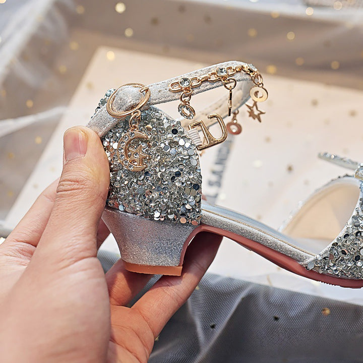 Mädchen Elegante und funkelnde Sandalen mit großen Schleifen Drune