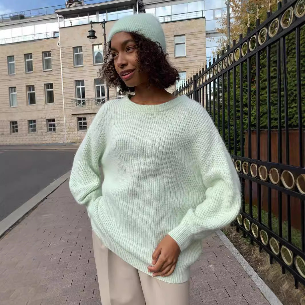 Damen lässiger oversized Pullover aus hochwertigem Strick Drune