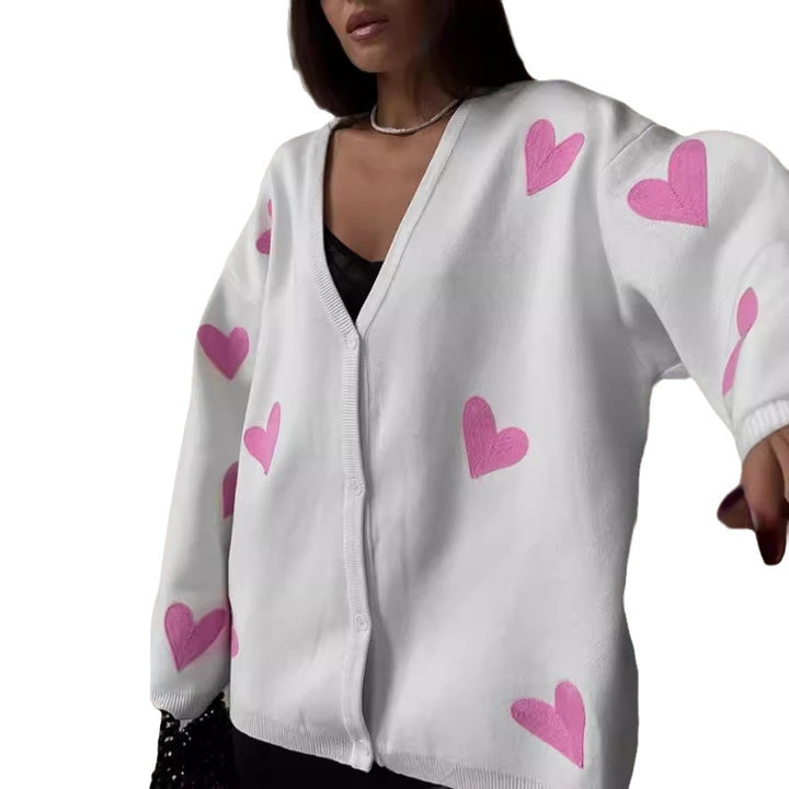 Damen Pullover mit Herzmotiven Drune