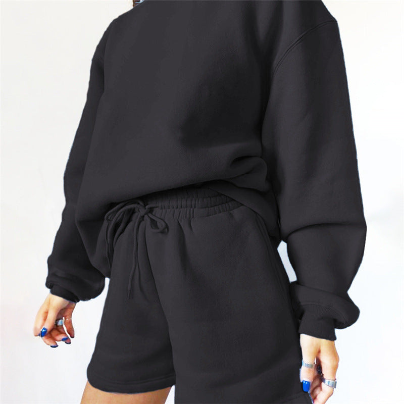Damen lässiges und stylisches Sweatshirt-Shorts-Set Drune