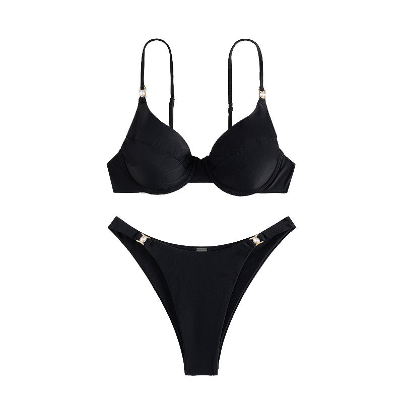 Damen Push-Up Bikini mit eleganten Trägerdetails Drune