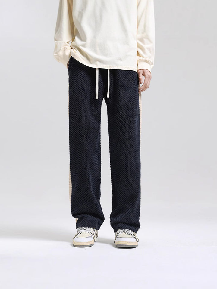 Damen Bequeme Freizeithose mit strukturiertem Stoff und seitlichen Streifen Drune