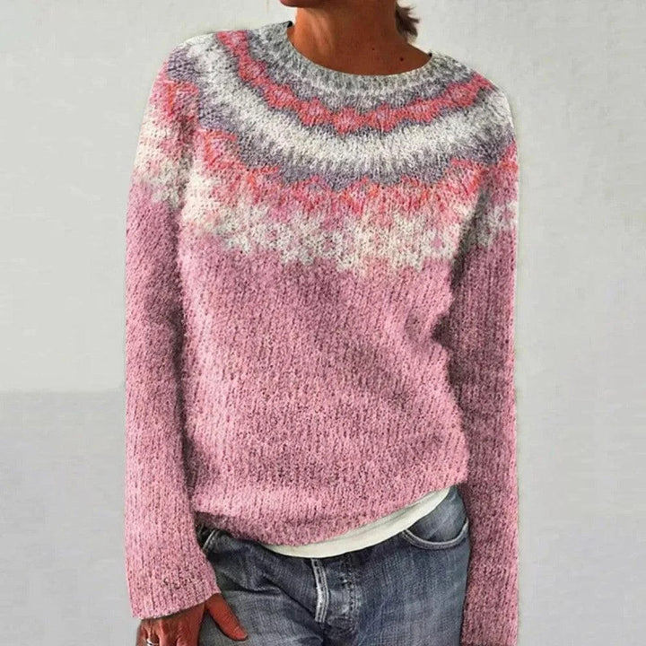 Damen Strickpullover mit lebhaftem Muster und komfortablem Schnitt Drune