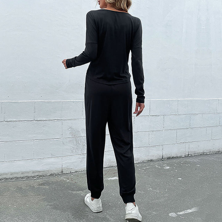 Damen eleganter Jumpsuit mit knotendem Detail und praktischen Taschen Drune