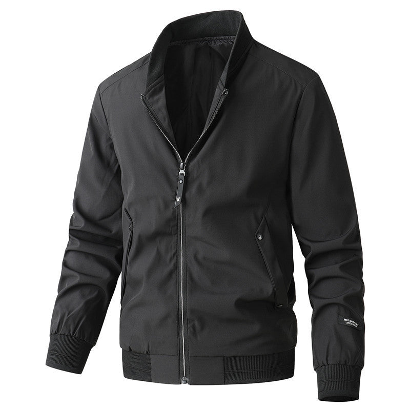 Herren stylische Freizeitjacke mit modischem Stehkragen Drune