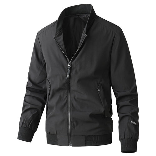 Herren stylische Freizeitjacke mit modischem Stehkragen Drune