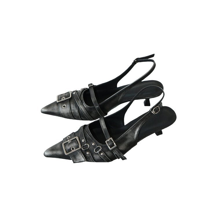 Damen elegante Sling-Pumps mit modischer Schnallenverzierung Drune