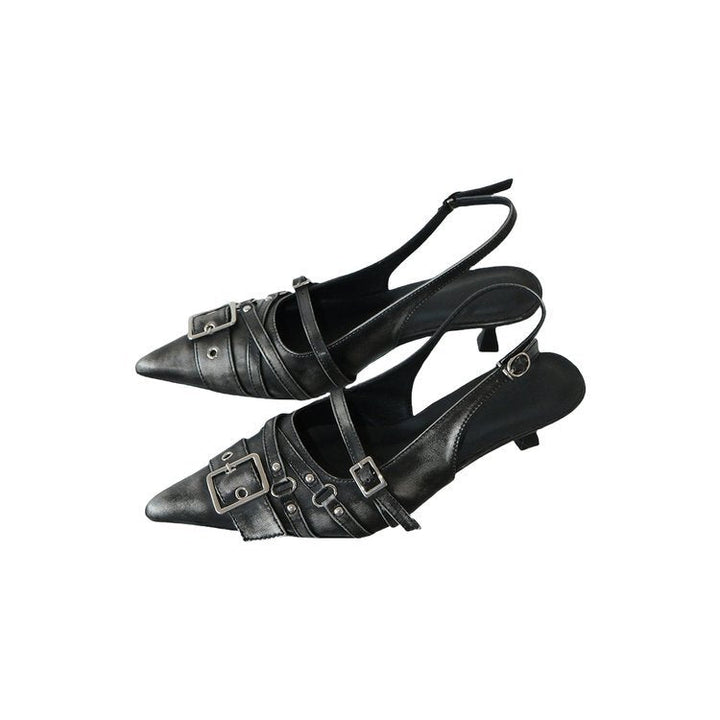 Damen elegante Sling-Pumps mit modischer Schnallenverzierung Drune