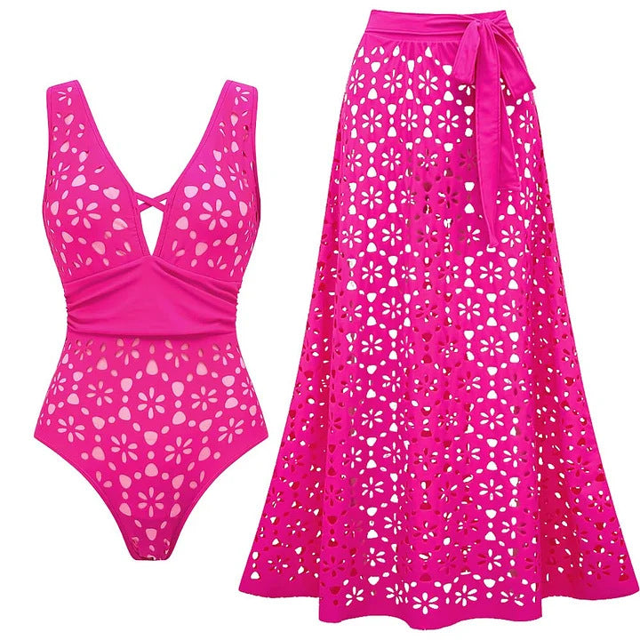 Damen Sonnenanzug mit romantischem Blumendesign Drune