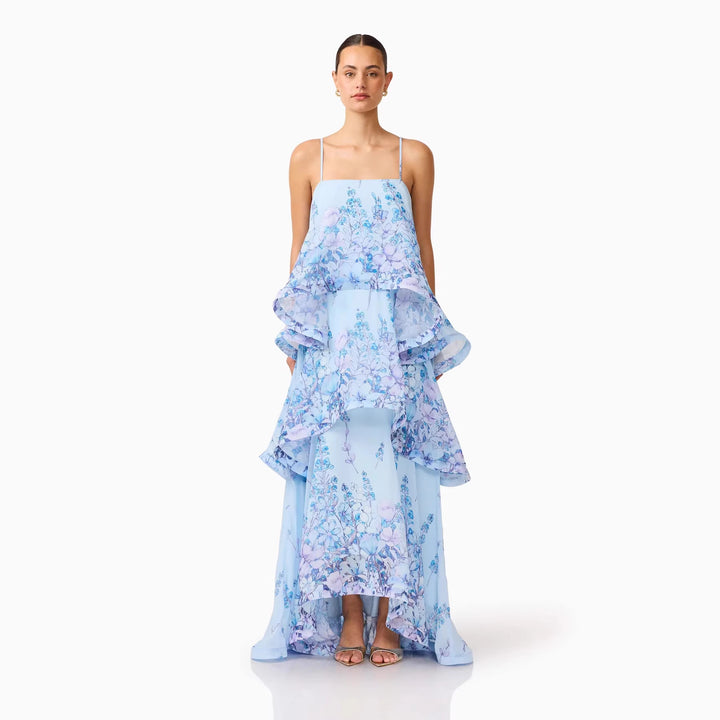 Damen Maxi Kleid mit Volant-details Drune