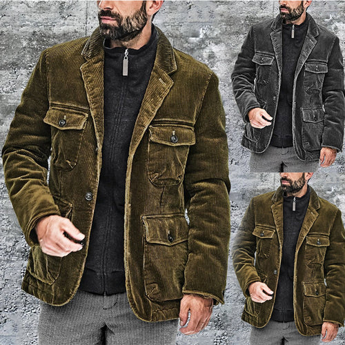 Herren Cordjacke mit praktischen aufgesetzten Taschen und modernem Schnitt Drune